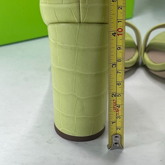 Sam Edelman Yaro Ankle Strap Block Heel Sandal Kiwi Croc Women 9M Tried On - Picture 7 of 10